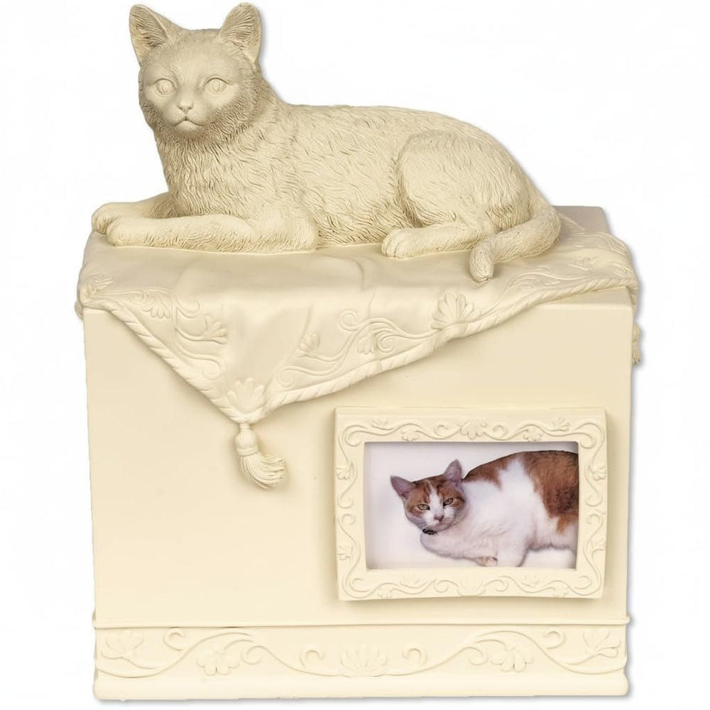 AngelStar Comfy Hour urn porcelaine brun, vue frontale, idéale pour honorer votre chat