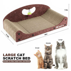 Angetra canape-carton-chat-balle-catnip attire les chats et protège les meubles.