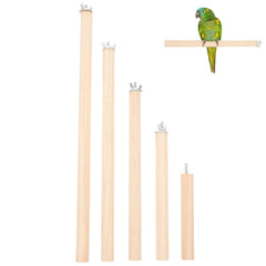 Angoily perchoir bois naturel, ensemble de 5 perches pour niveaux variés de cage.