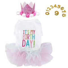 ANIAC robe anniversaire chien petit dentelle: robe douce et élégante pour l'anniversaire de votre animal.