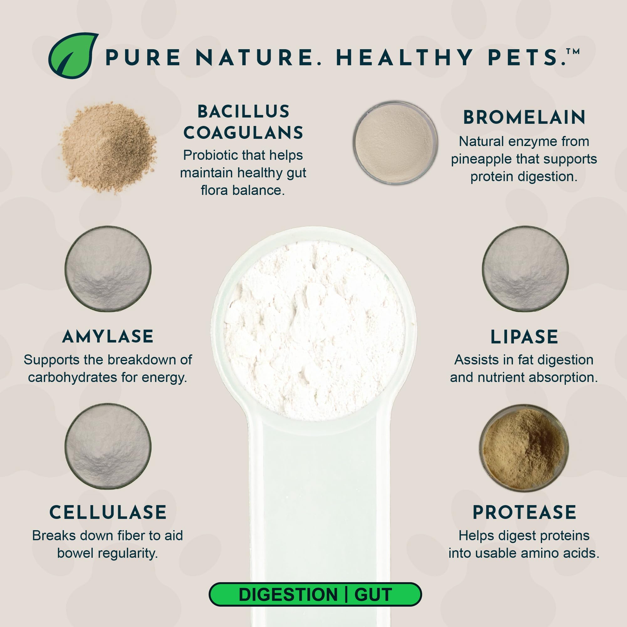 Animal Essentials bouteille-poudre-digestive s'intègre facilement à l'alimentation des animaux.