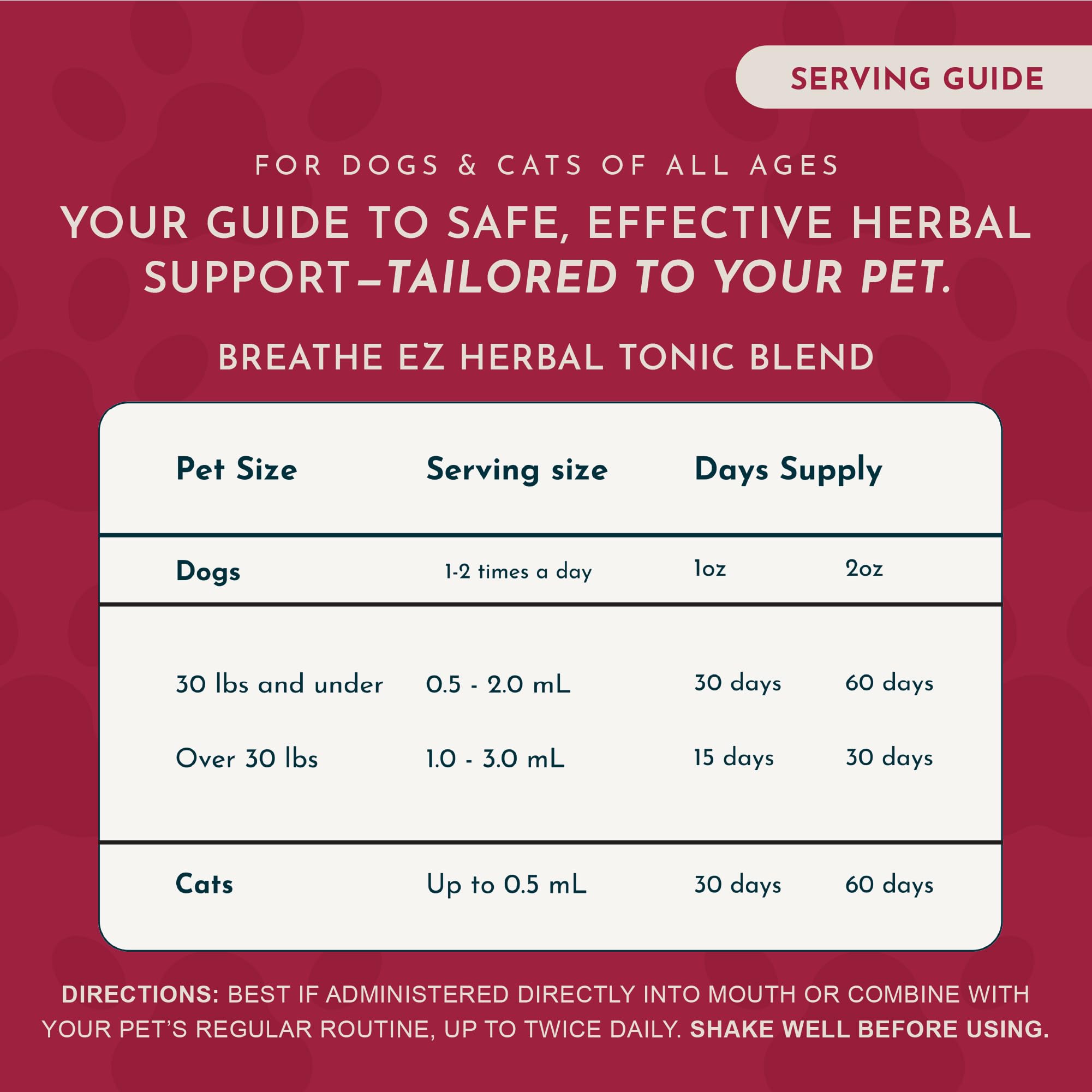 Animal Essentials Breathe EZ – flacon scellé protège les ingrédients et garantit une utilisation sûre.