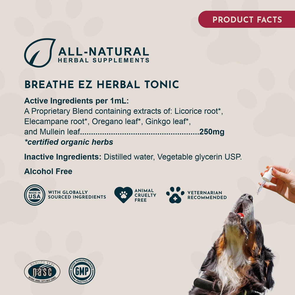 Animal Essentials Breathe EZ – image d’un animal recevant des gouttes sans alcool.