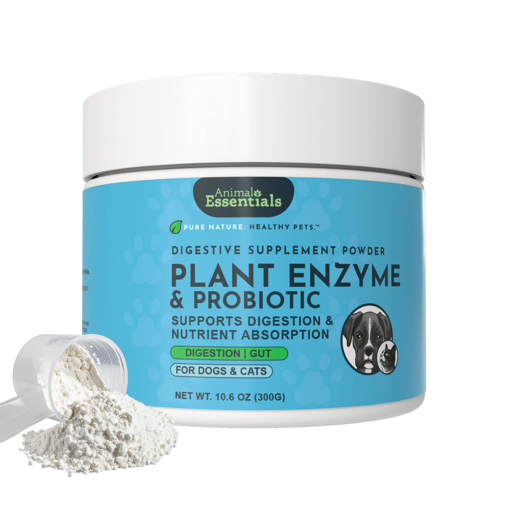 Animal Essentials plan enzymes et probiotiques en bouteille favorise la digestion naturelle.