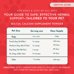 Sea-Cal Animal Essentials: ingrédients d algues islandaises naturelles pour des minéraux essentiels