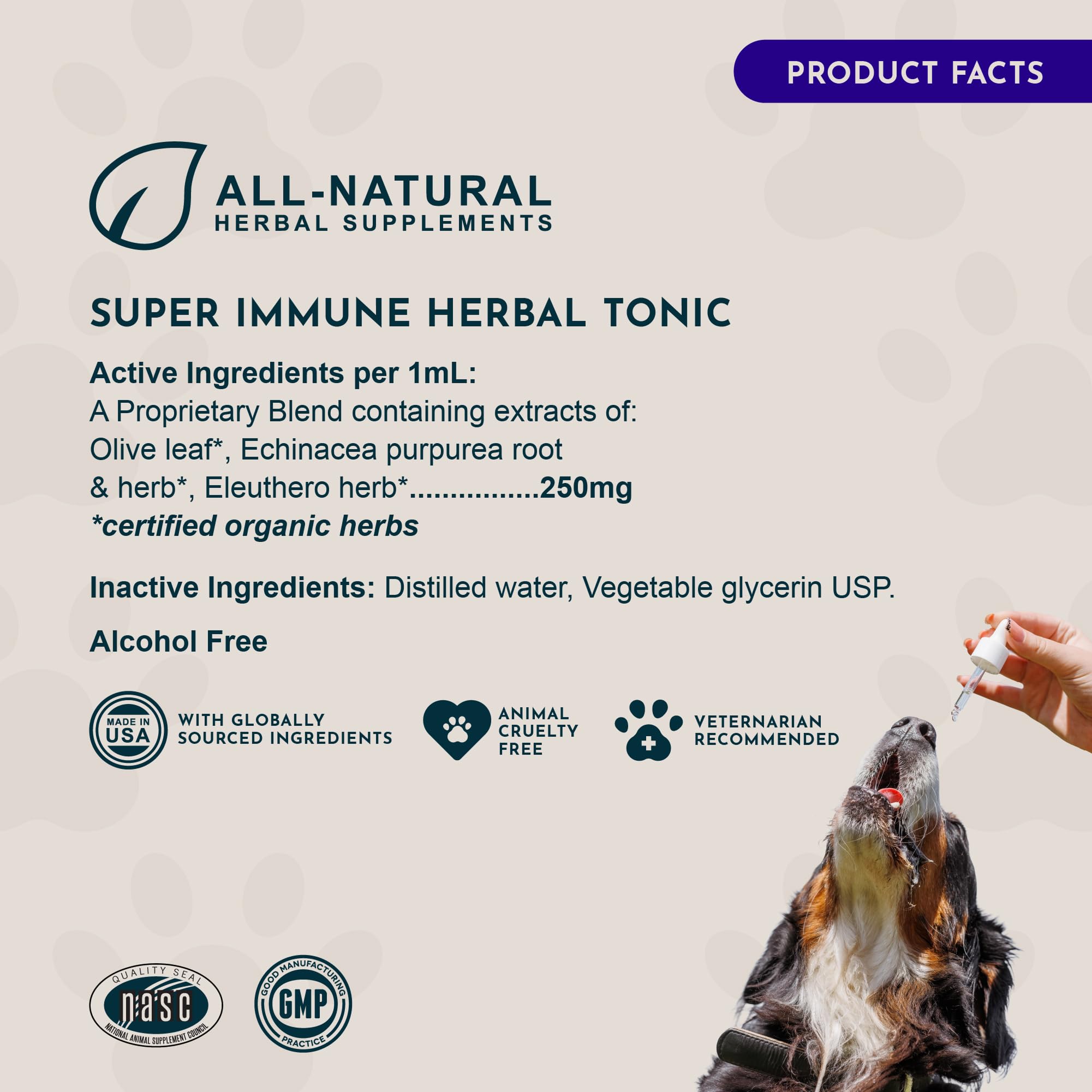 Animal Essentials Super Immune – feuille-d-olive pour soutien naturel.