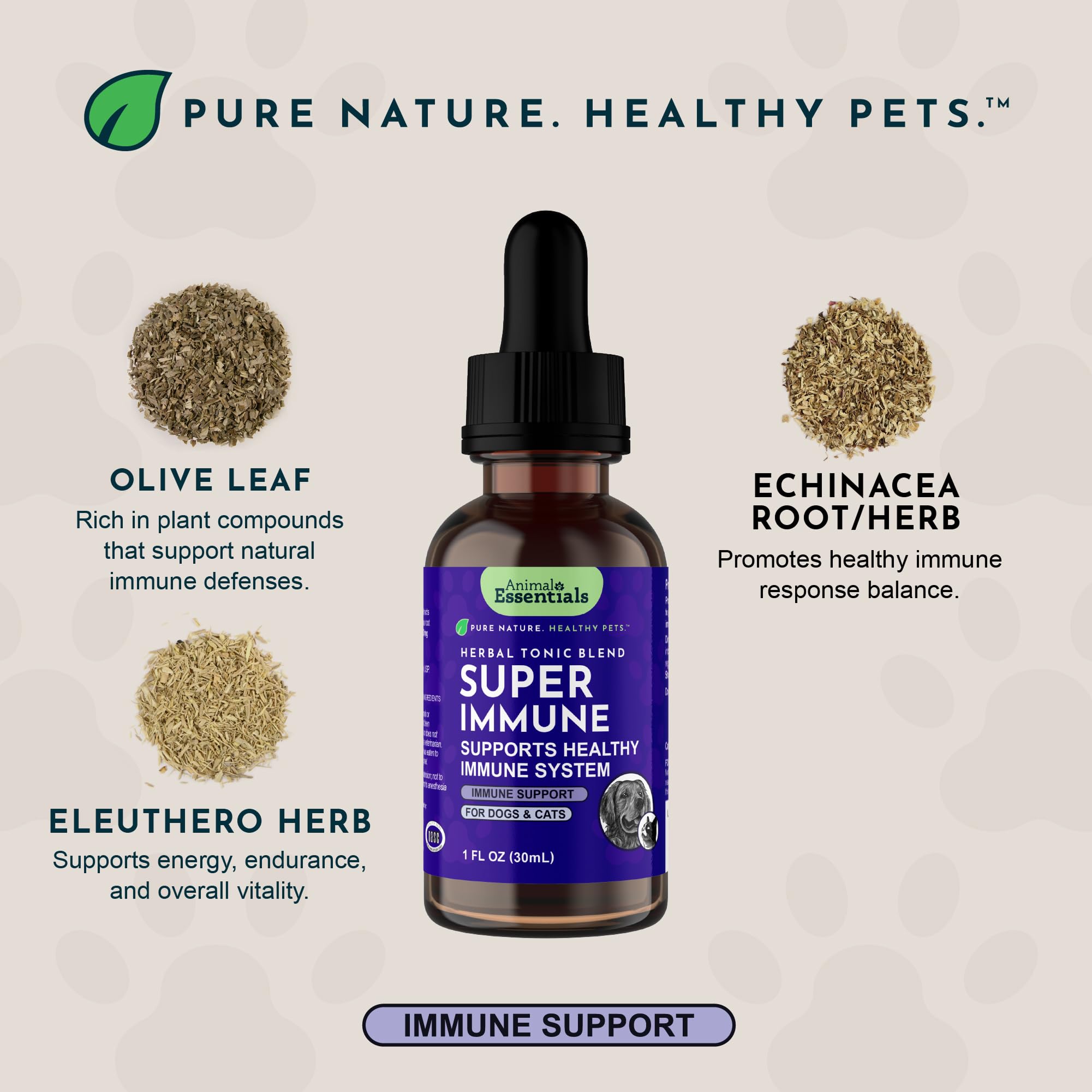 Animal Essentials Super Immune – pipette pratique pour dosage précis.