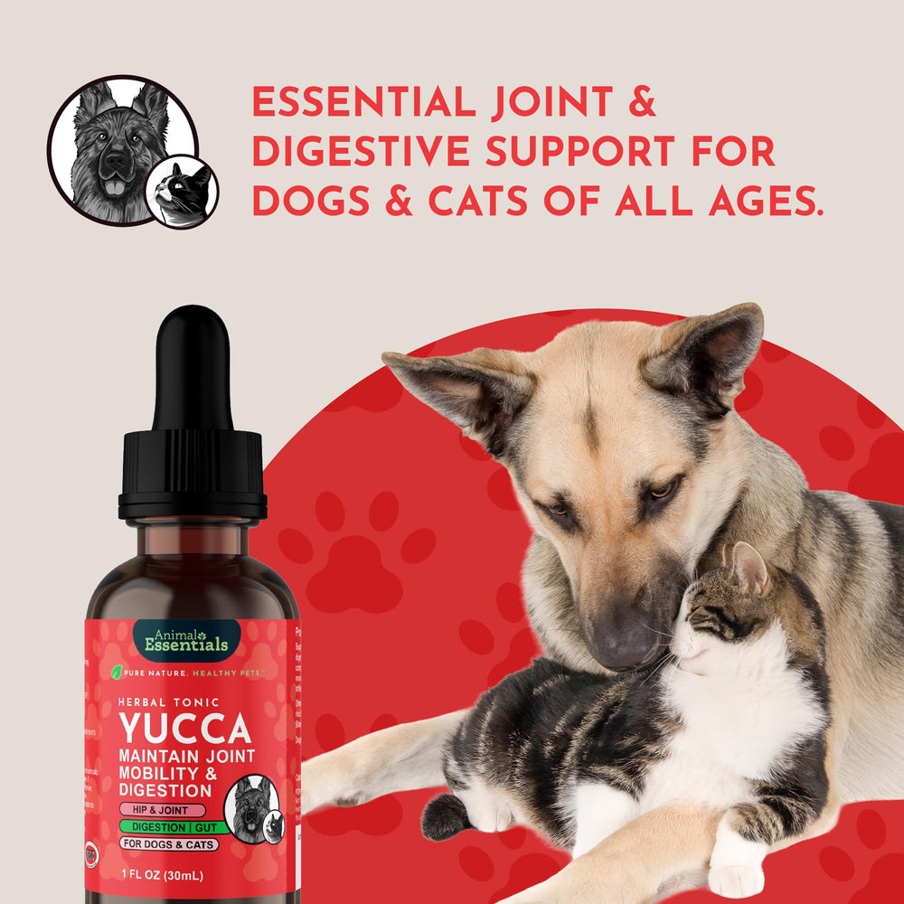 Utilisation quotidienne facile avec Yucca Animal Essentials.
