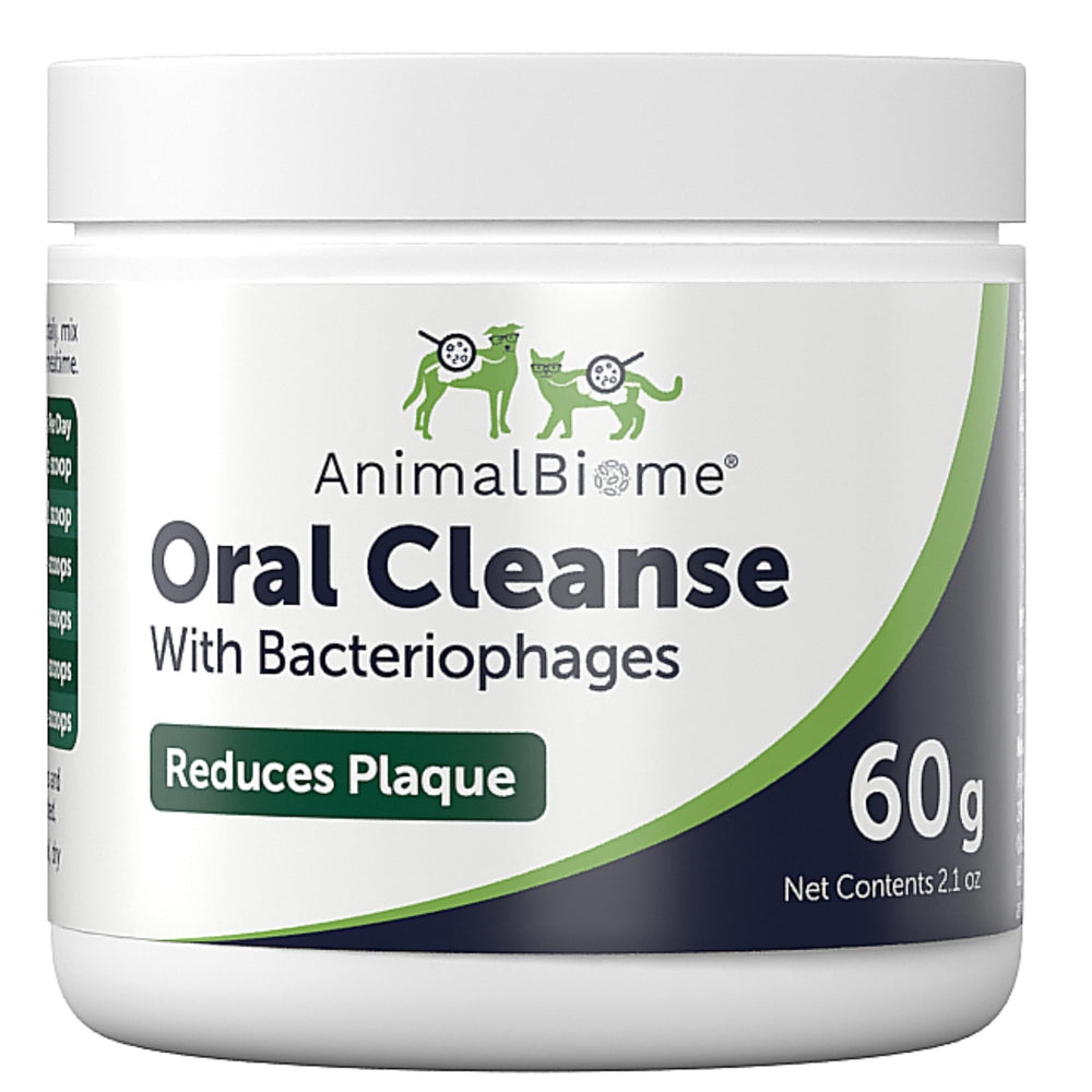 AnimalBiome poudre dentaire pour chiens et chats, favorise un nettoyage quotidien et une haleine plus fraîche.
