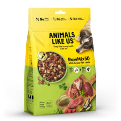 Animals Like Us RawMix50 assiette chien agneau lyophilisée, saveur riche et variété.