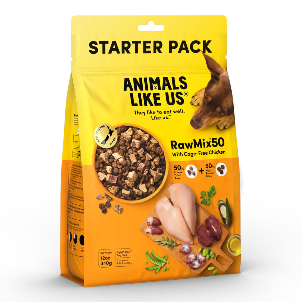 Animals Like Us RawMix50 – pièces-poulet-seches : repas savoureux et pratique pour chien.