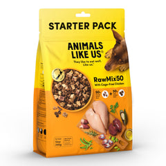 Animals Like Us RawMix50 – pièces-poulet-seches : repas savoureux et pratique pour chien.