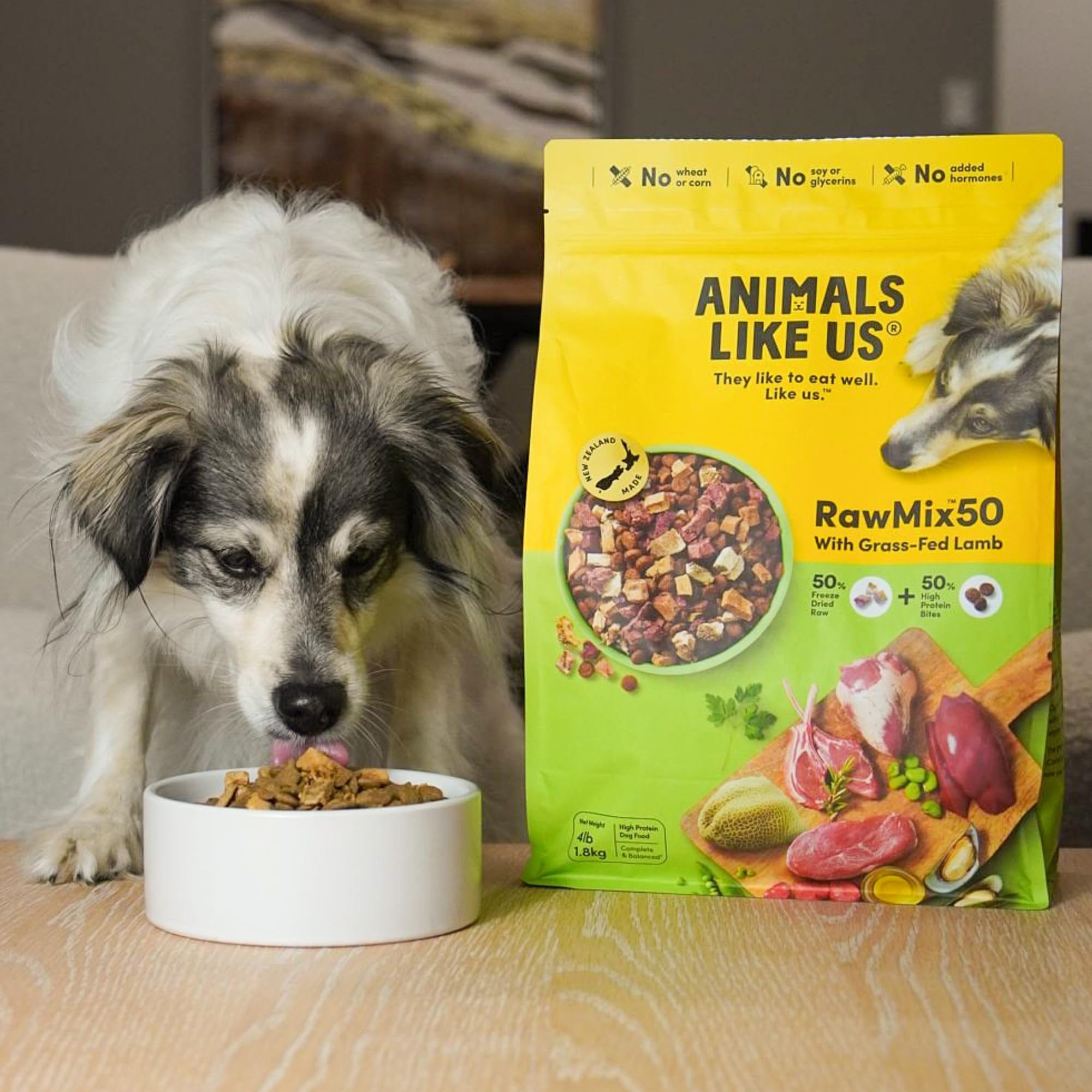 Régime sans céréales adapté pour chiens sensibles avec RawMix50.