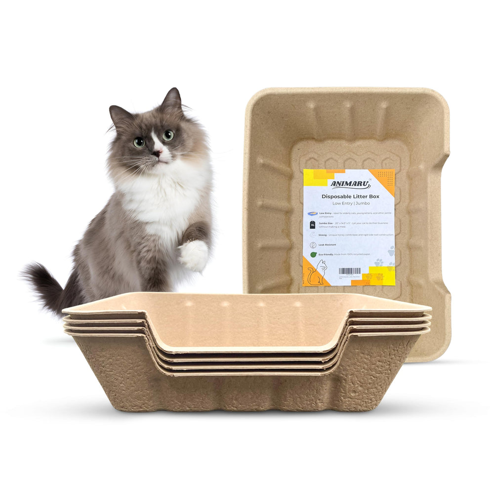 Animaru boîtes litière jetables jumbo – lot de 4, pratique et écologique.
