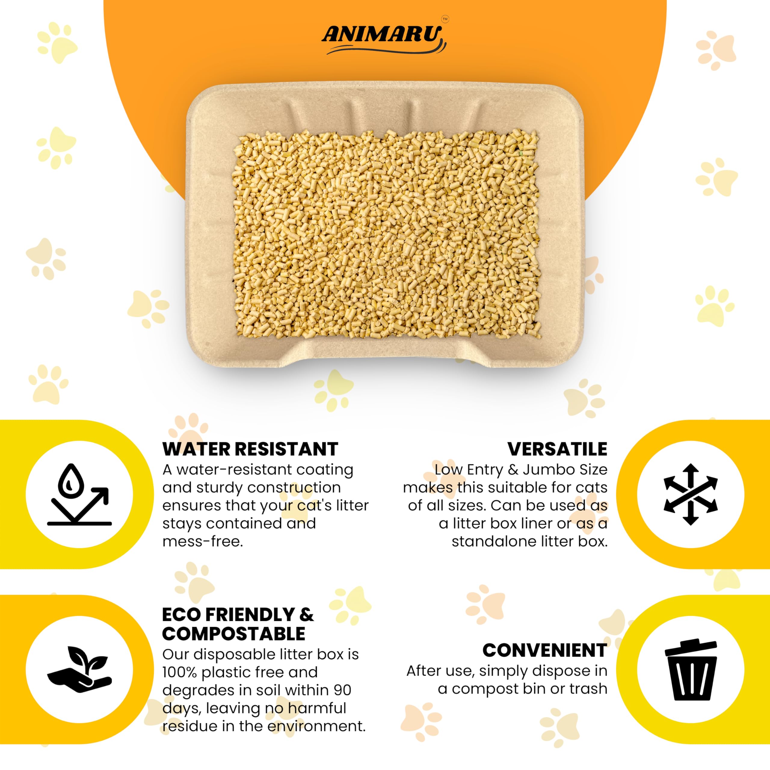 Animaru matériau recyclé et compostable – faible impact environnemental.