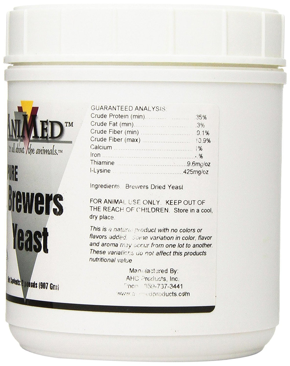 ANIMED levure de biere pure, sac 2 lb, texture adaptée au melange alimentaire.