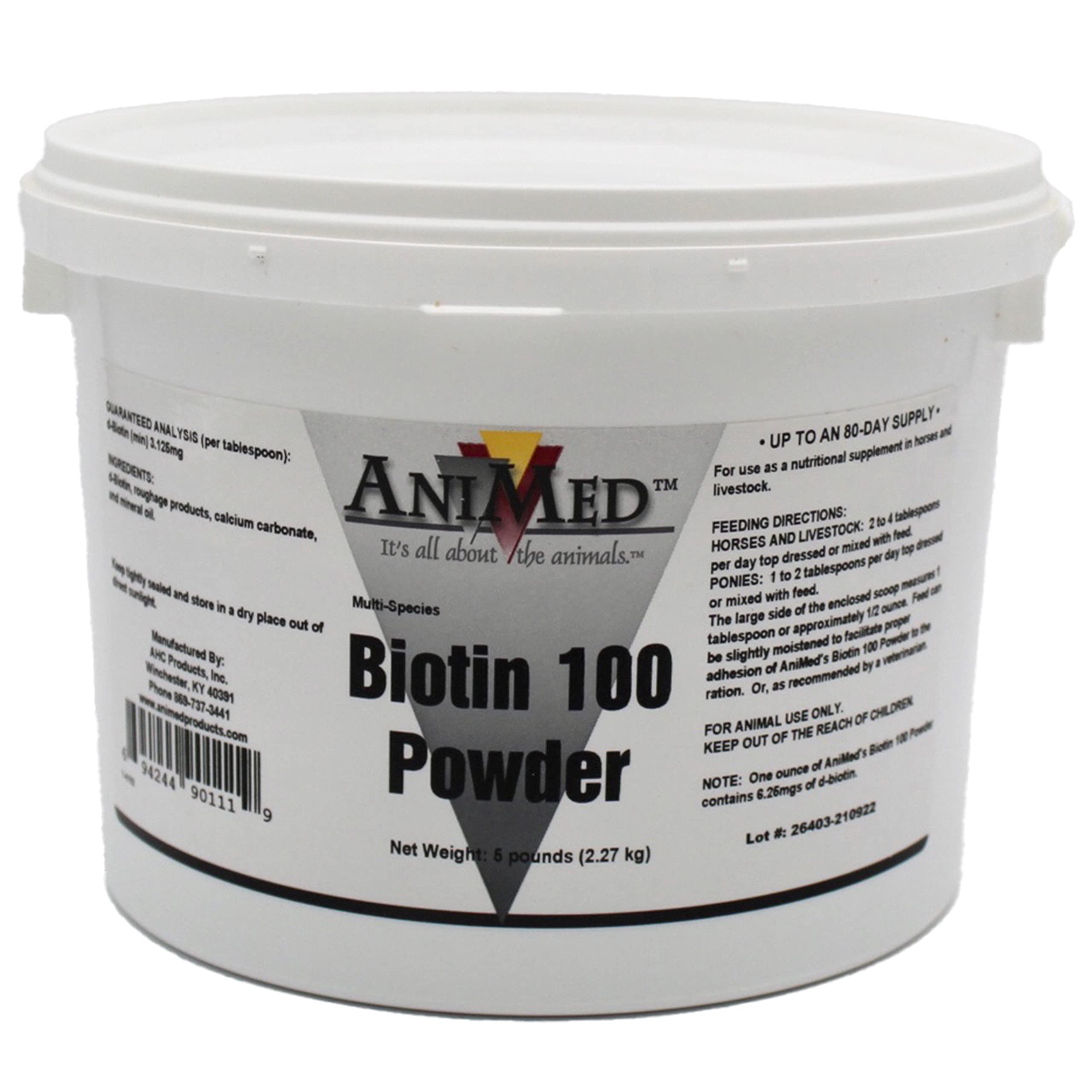 AniMed Biotine 100, bouteille, soutien potentiel du pelage et de la peau lors de la routine