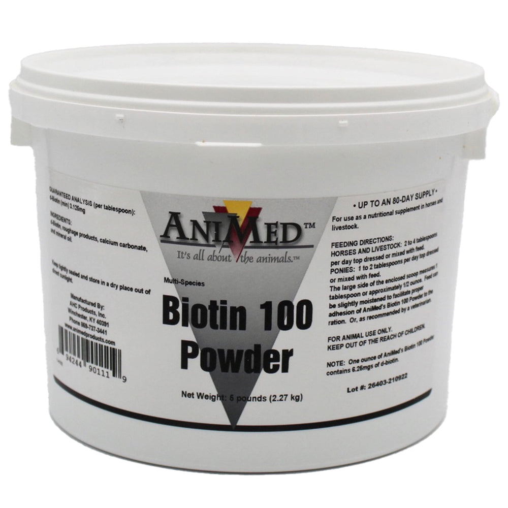 AniMed Biotine 100, bouteille, soutien potentiel du pelage et de la peau lors de la routine