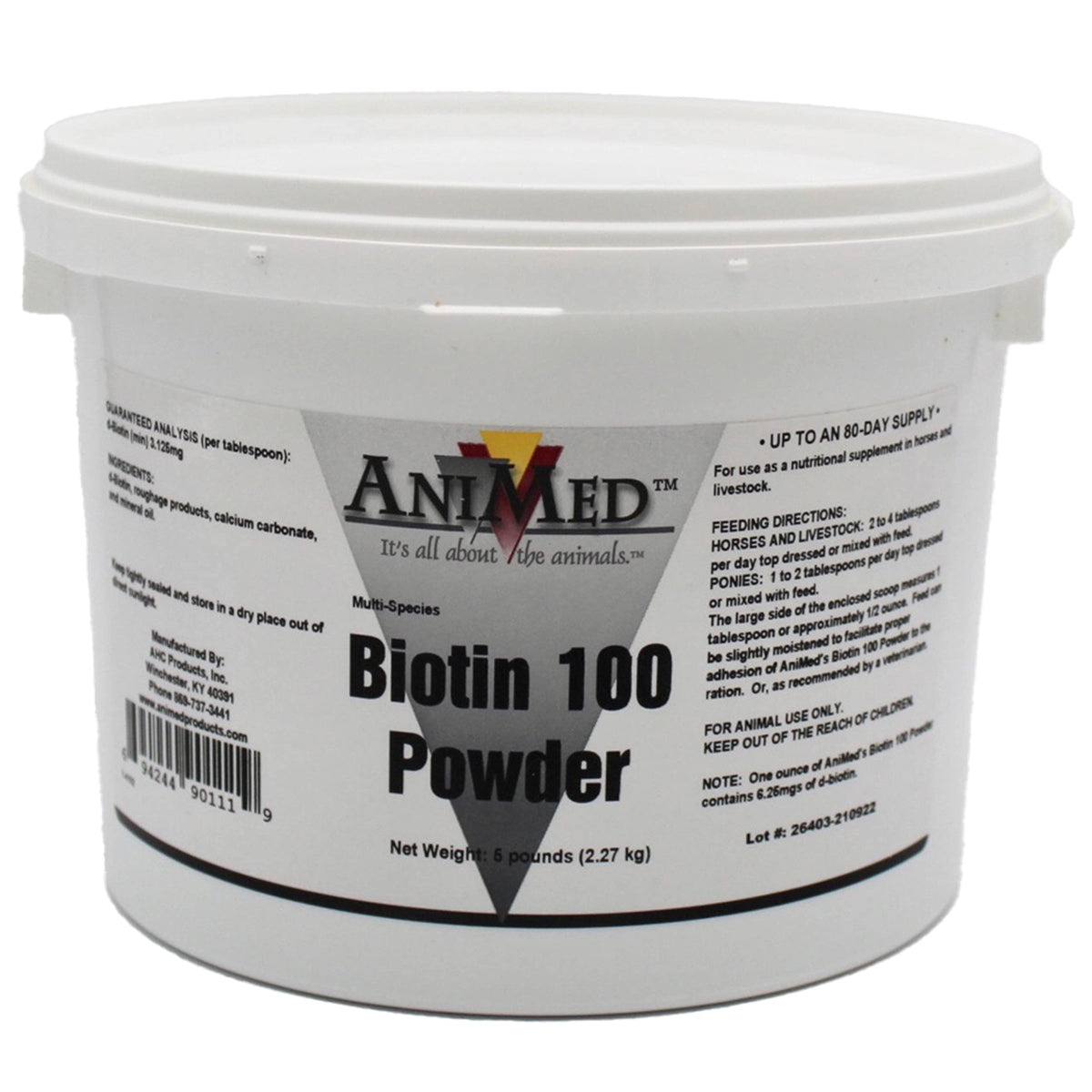 AniMed Biotine 100, bouteille, soutien potentiel du pelage et de la peau lors de la routine