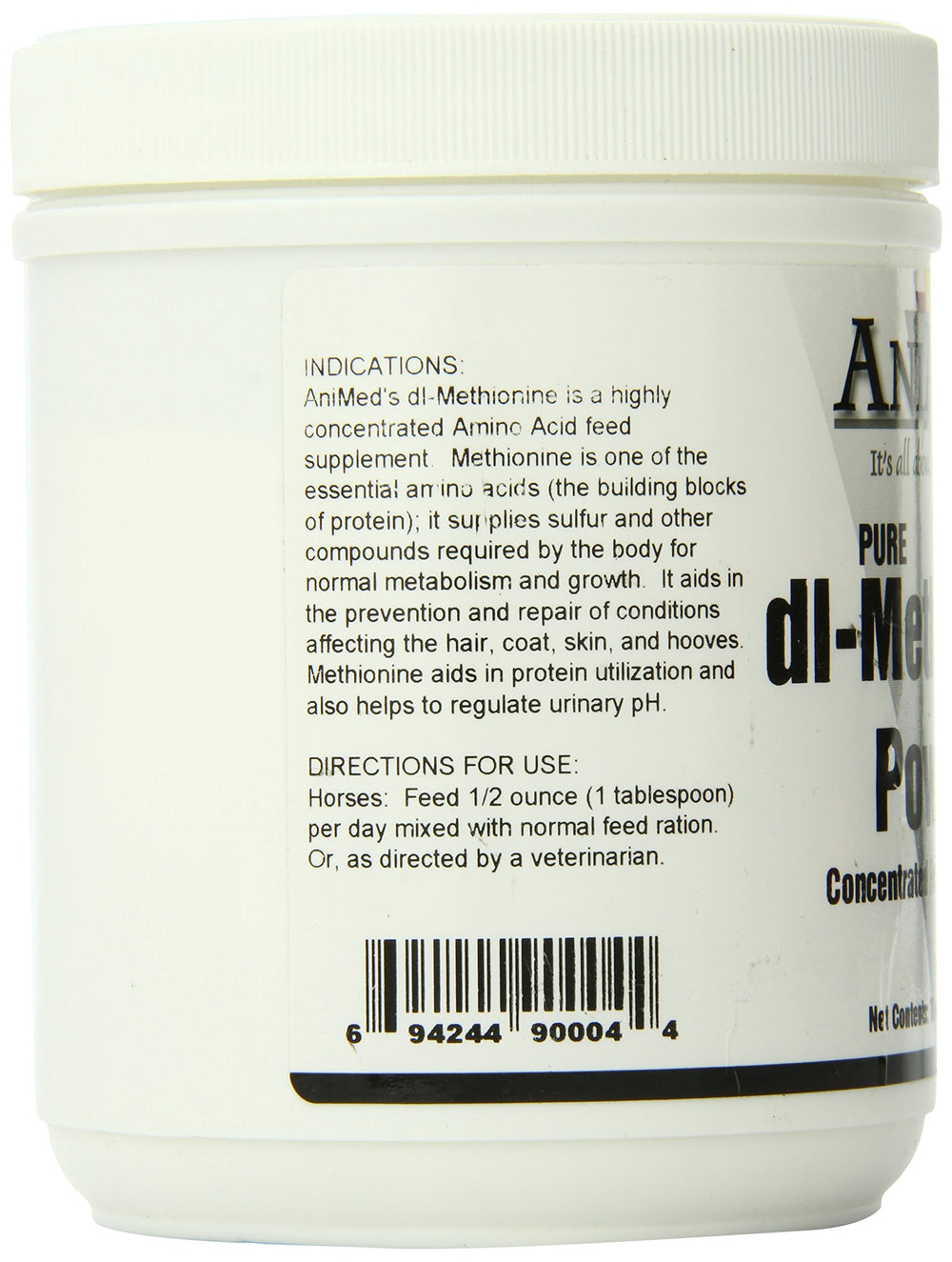 AniMed Dl-Methionine Pure pour chevaux — pelage brillant et peau saine.