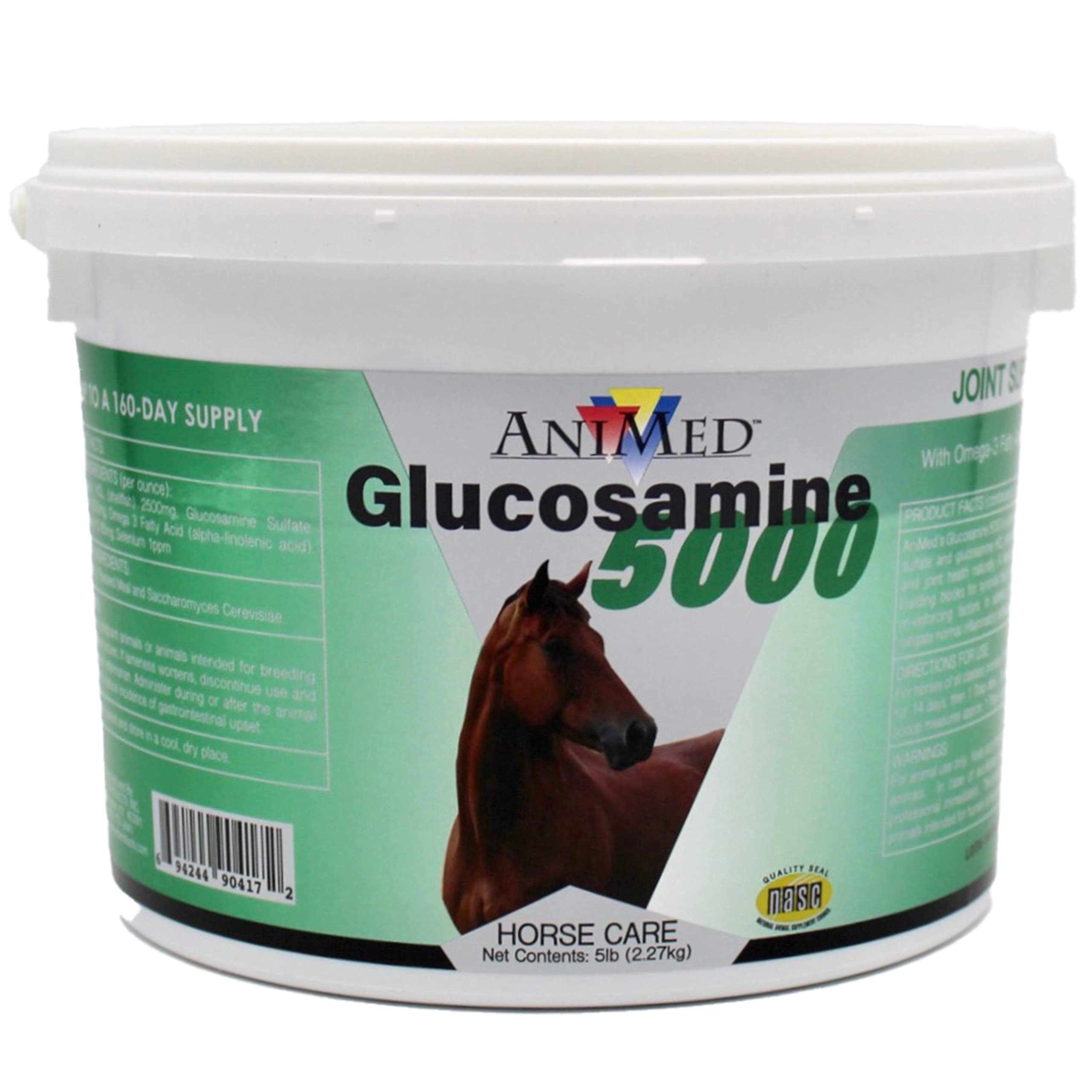 ANIMED Glucosamine 5000 pour cheval, soutien articulaire et digestion avec Oméga 3.