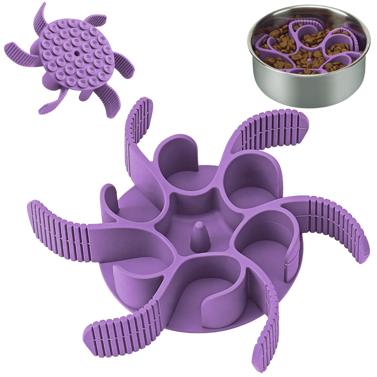 Anipaw bol lent spirale en silicone pour ralentir l alimentation lors des repas canins.