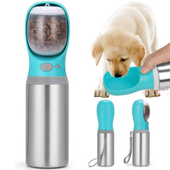 Gourde Anipaw pour chien portable en acier, idéale pour promenades et voyages.