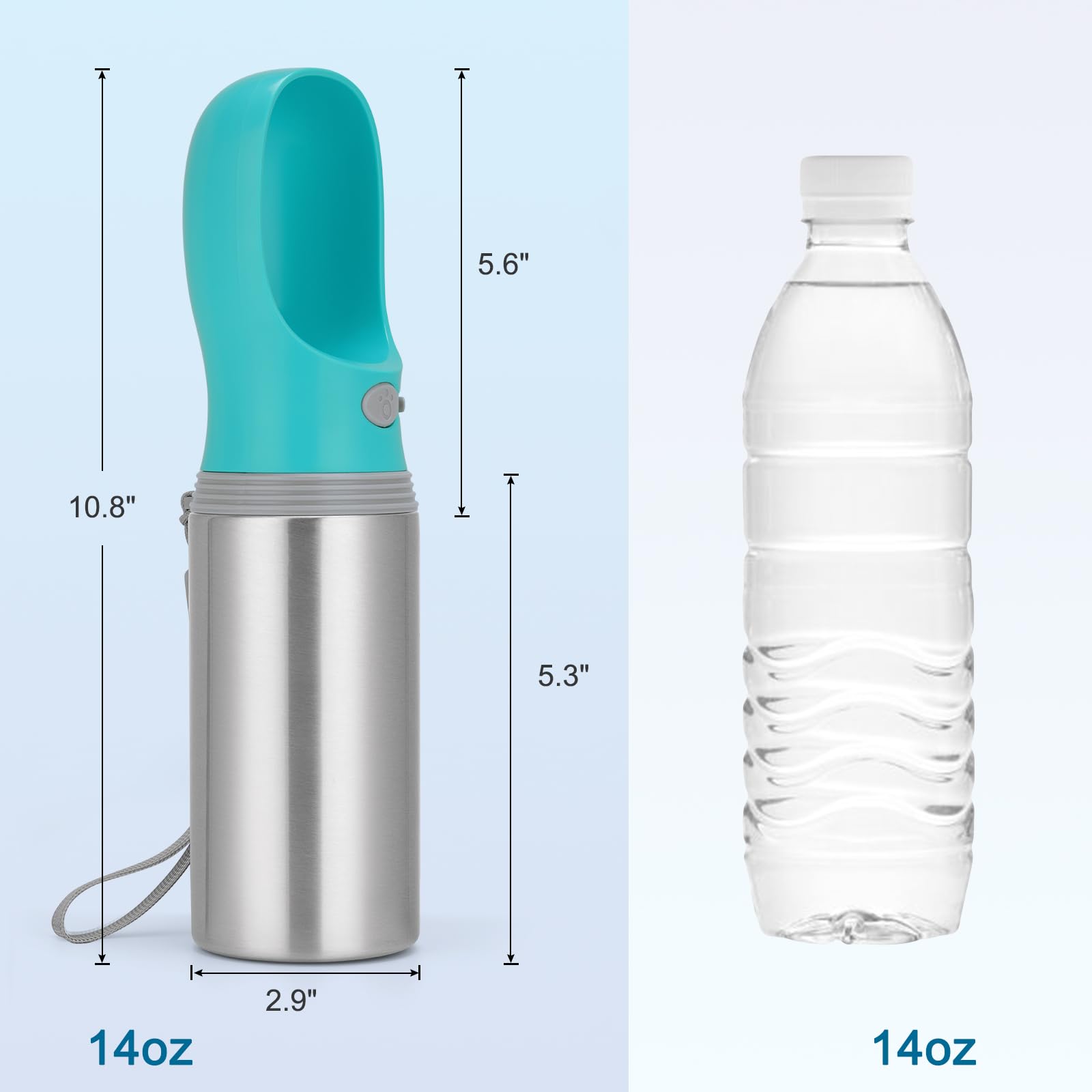 Anipaw bouteille d'eau portable pour chien, bol intégré facilitant l'hydratation