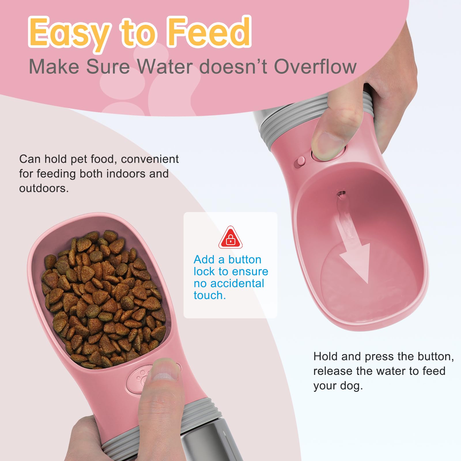 Ouverture une main et bol intégré facilitant l'hydratation.