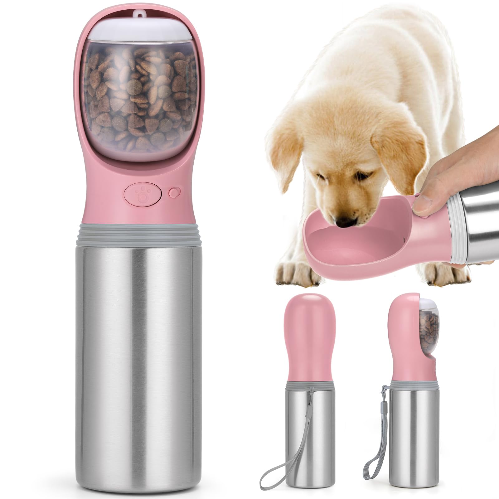 Gourde Anipaw portable pour chien 14 oz lors d'une promenade.