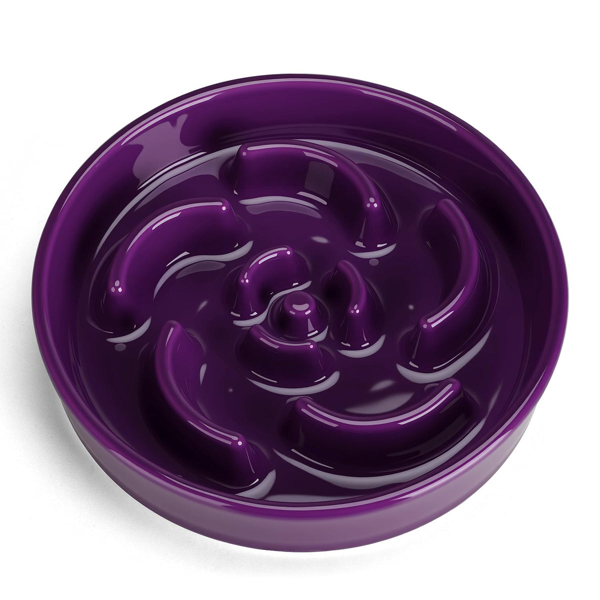 Bol Anipaw Slow Feeder en céramique avec labyrinthe floral favorisant un repas plus lent.