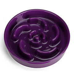 Bol Anipaw Slow Feeder en céramique avec labyrinthe floral favorisant un repas plus lent.