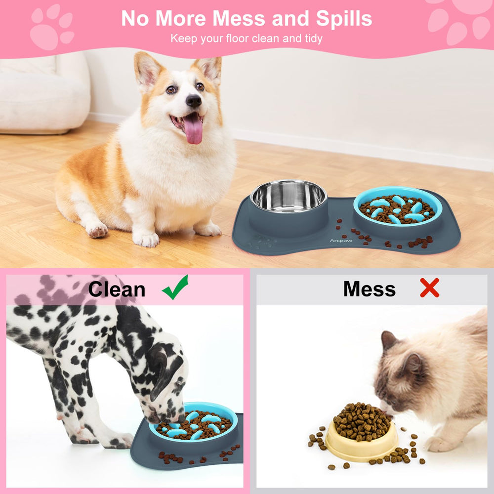 Tapis base anti-débordement Anipaw pour repas propres et sans effort.