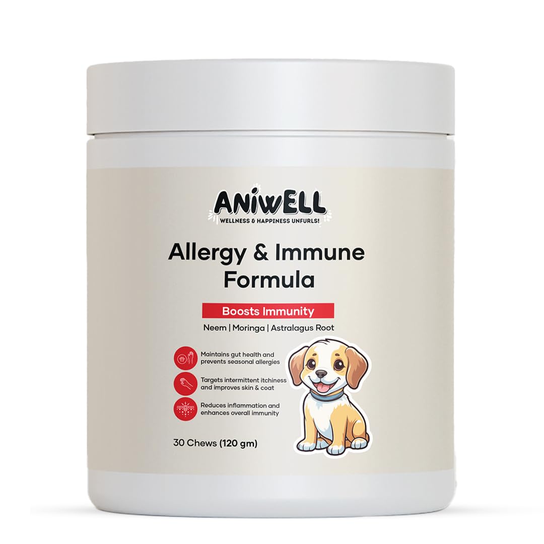 Emballage Aniwell Allergy et Immunité pour chiens, présentation claire et pratique.