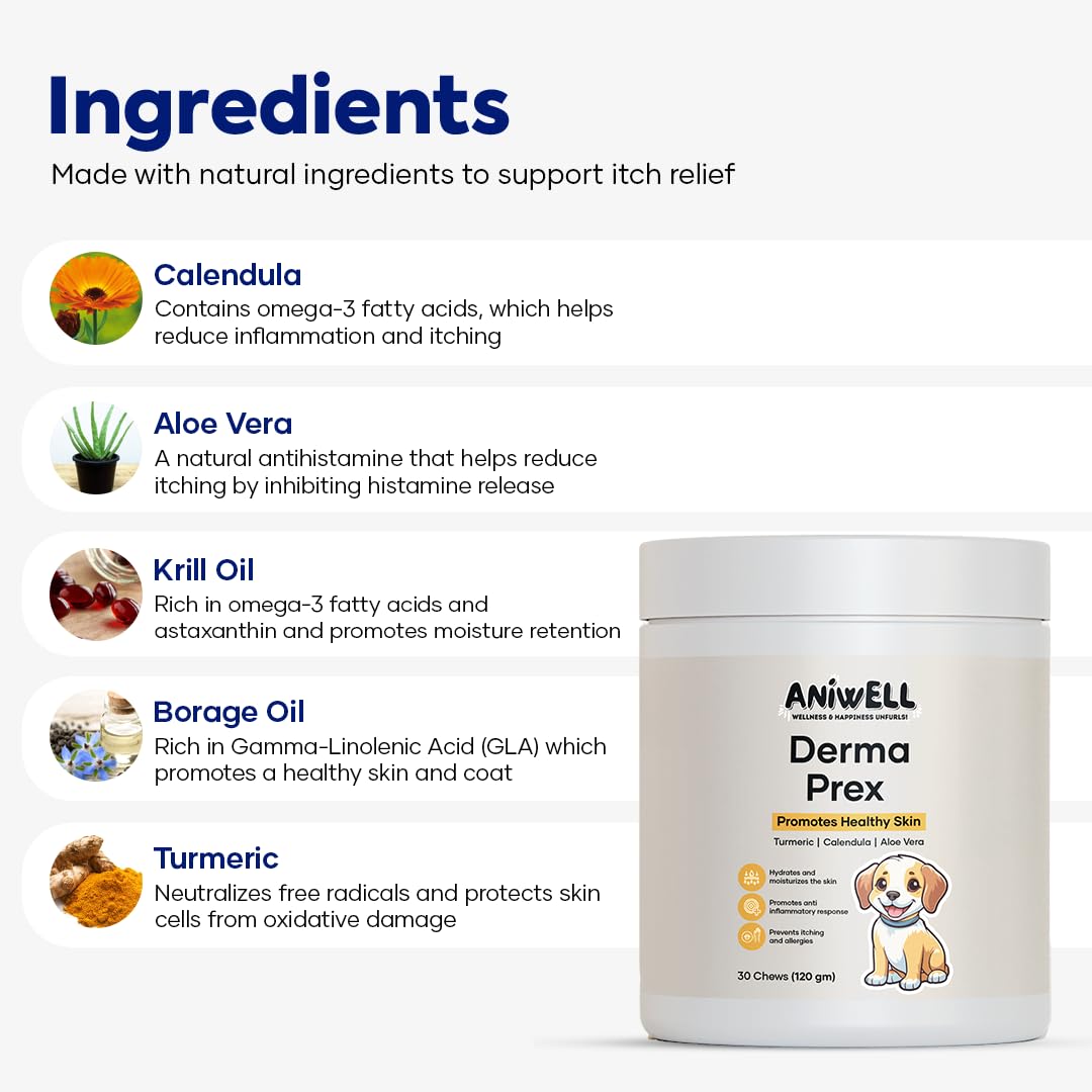 Aniwell DermaPrex – huile de krill peut soutenir la peau et hydrater.
