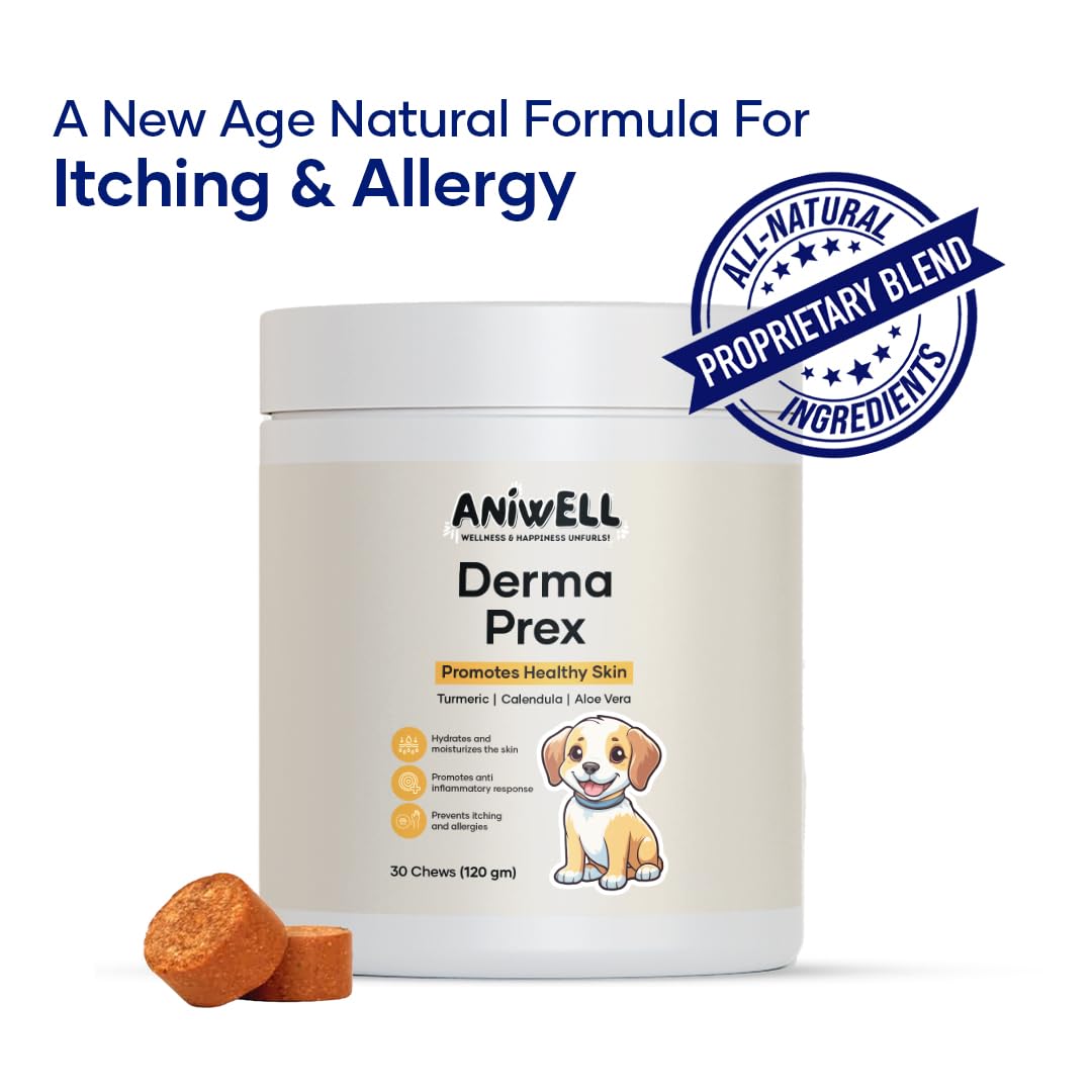 Aniwell DermaPrex – quercetine-dihydrate peut réduire démangeaisons et inflammation légère.