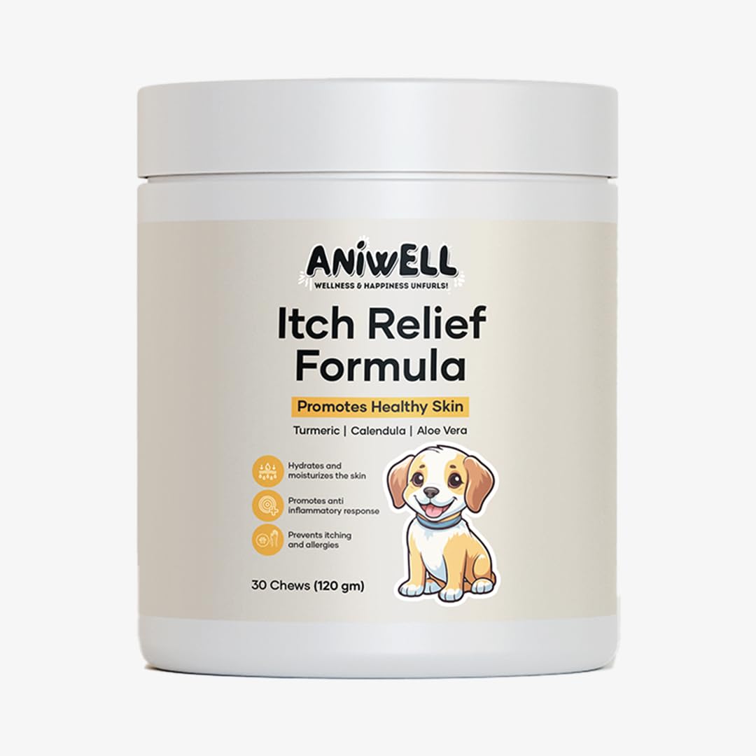 Friandises Aniwell en flacon, soutien potentiel peau et pelage.