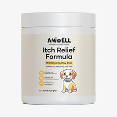 Friandises Aniwell en flacon, soutien potentiel peau et pelage.