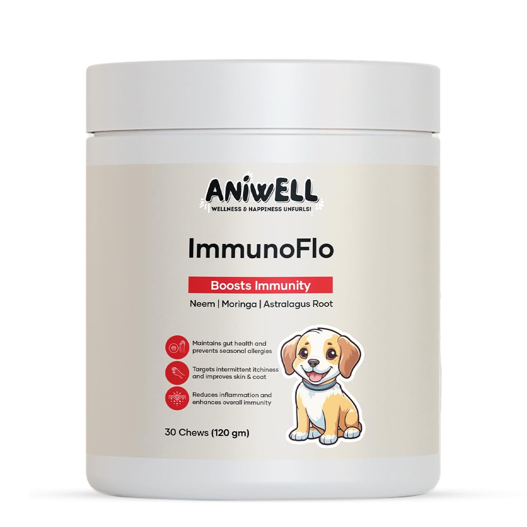 Aniwell ImmunoFlo: boîte montrant les friandises mous pour soutien immunitaire potentiel.