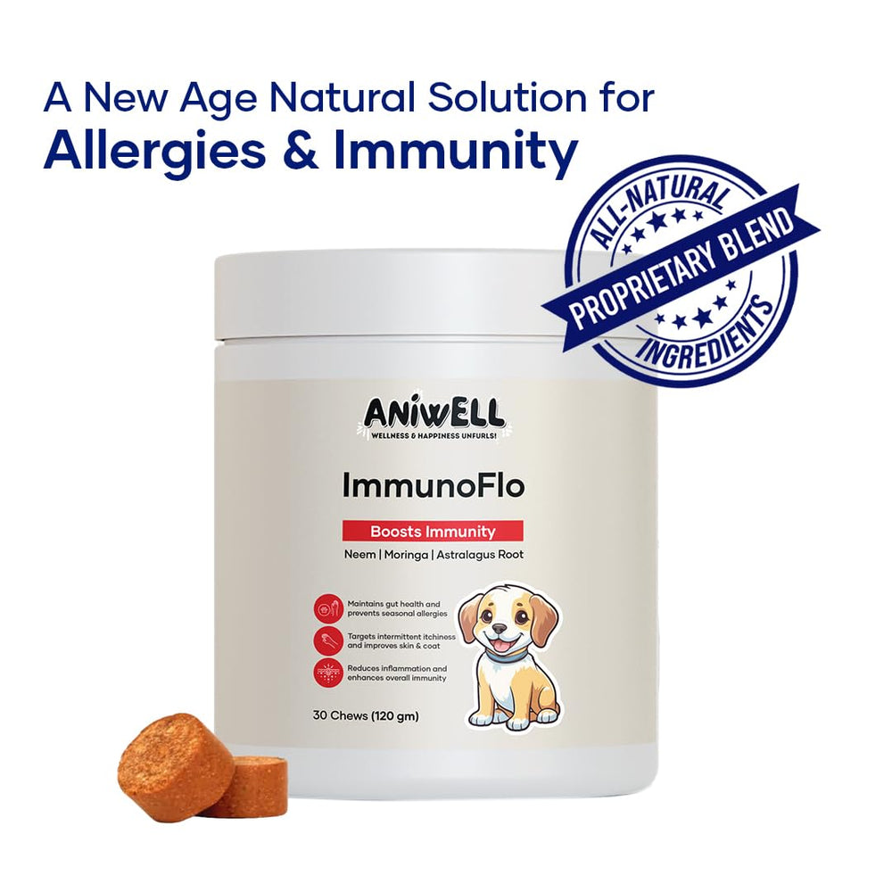 Aniwell ImmunoFlo : gros plan sur l'huile de neem sur l'étiquette.