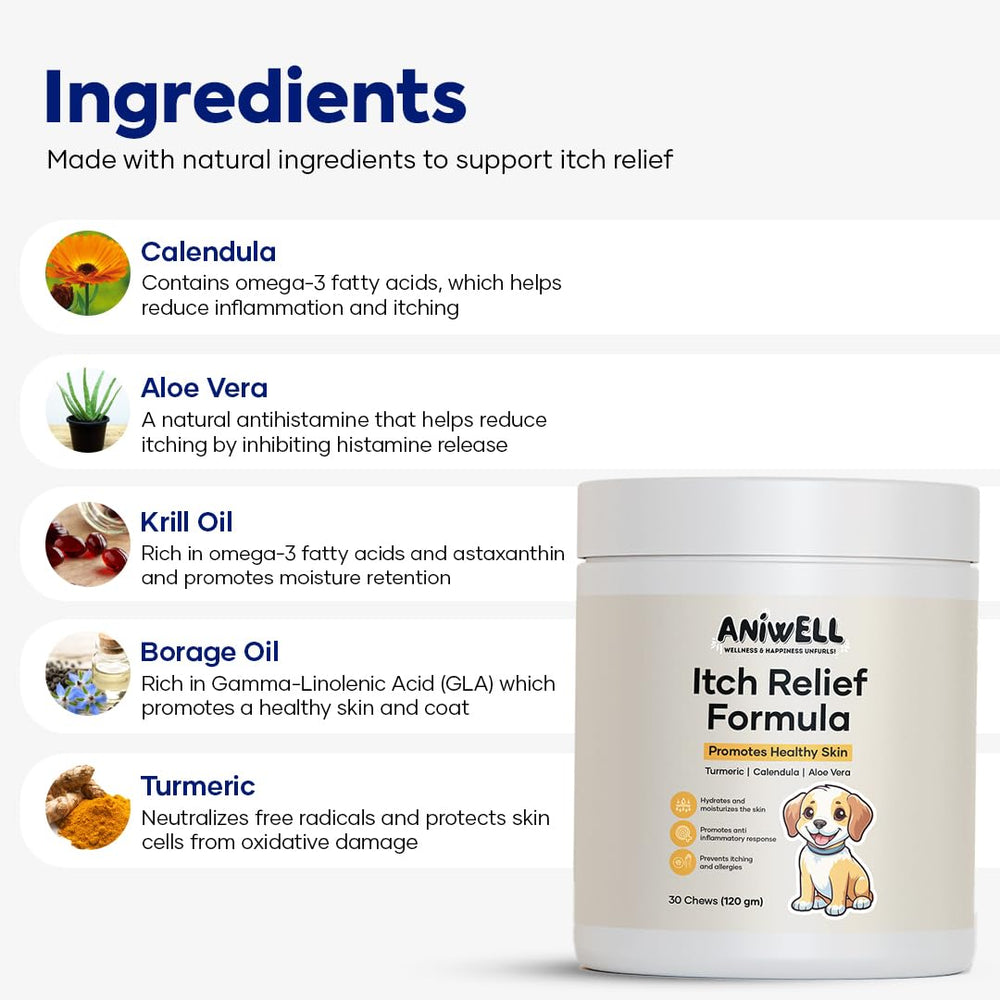 Aniwell huile d’anchois et oméga-3 visibles, peau saine possible.