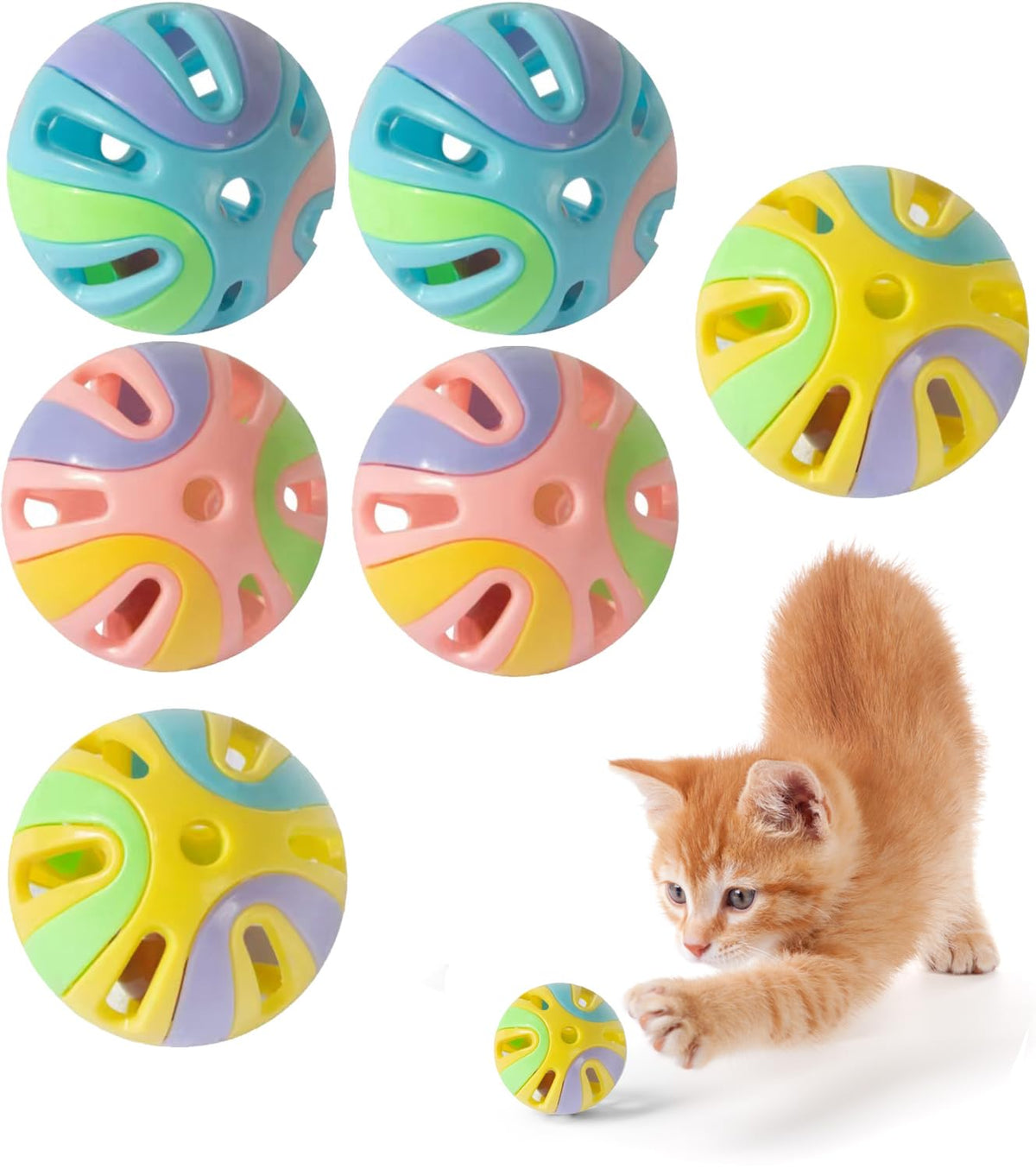 ANJOBIBI balles-jouet-chat avec cloche: stimulation sensorielle et jeu actif pour chats.