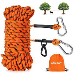 ANKEWY câble-attache-chien 50-pieds pour camping, liberté sous surveillance.