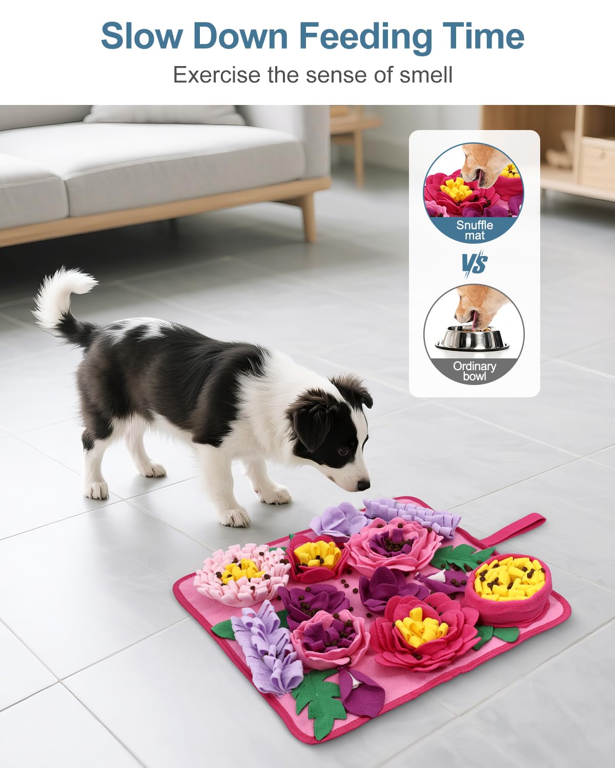 Ankilo Snuffle Mat : base anti-glissante assure une séance sécurisée.