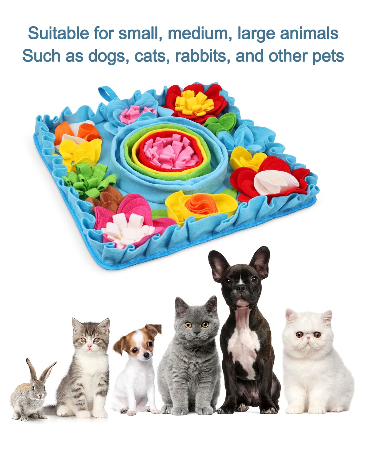 Ankilo tapis-snuffle design coloré attire l'attention et prolonge l'amusement.