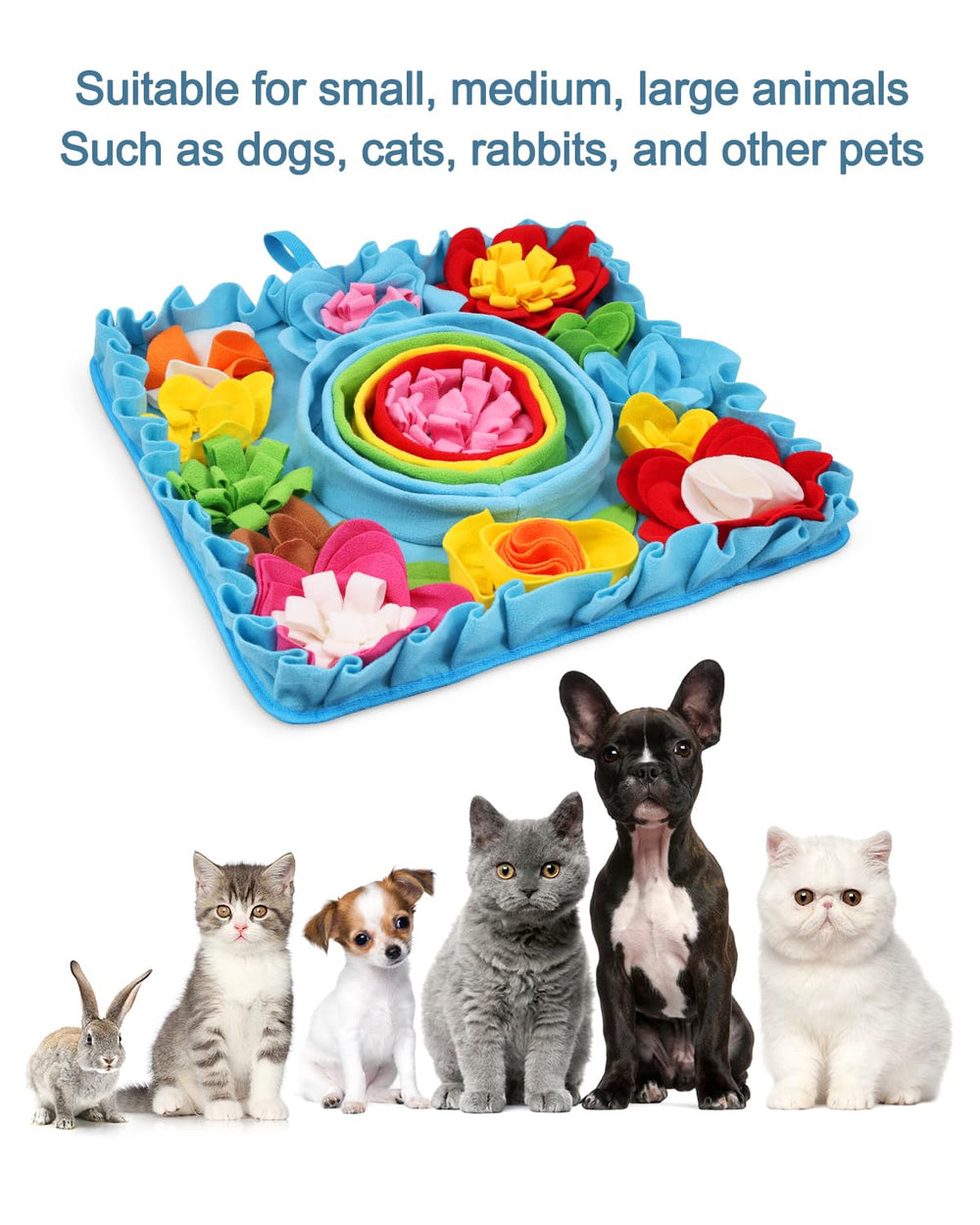 Ankilo tapis-snuffle design coloré attire l'attention et prolonge l'amusement.