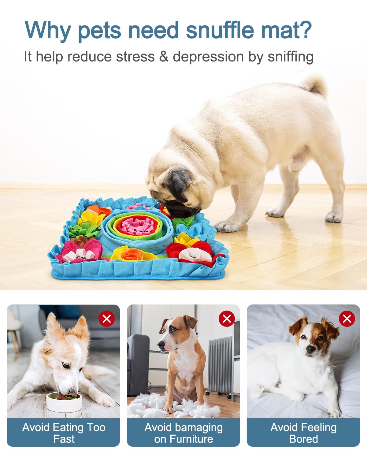Ankilo tapis-snuffle sangle portable facilite le transport et le rangement.