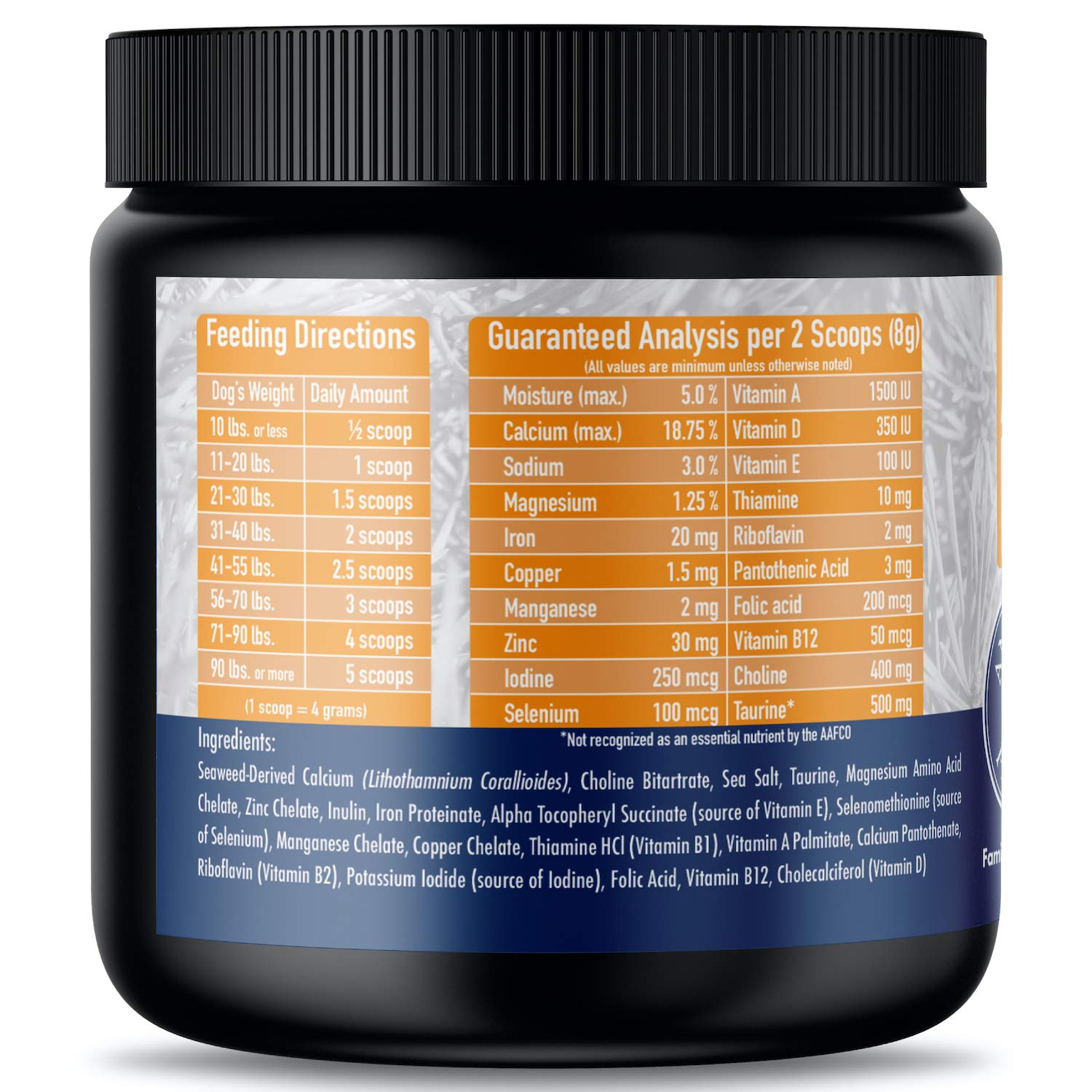 Annamaet Enhance doseur 4g, dose précise pour équilibrer les vitamines et minéraux.
