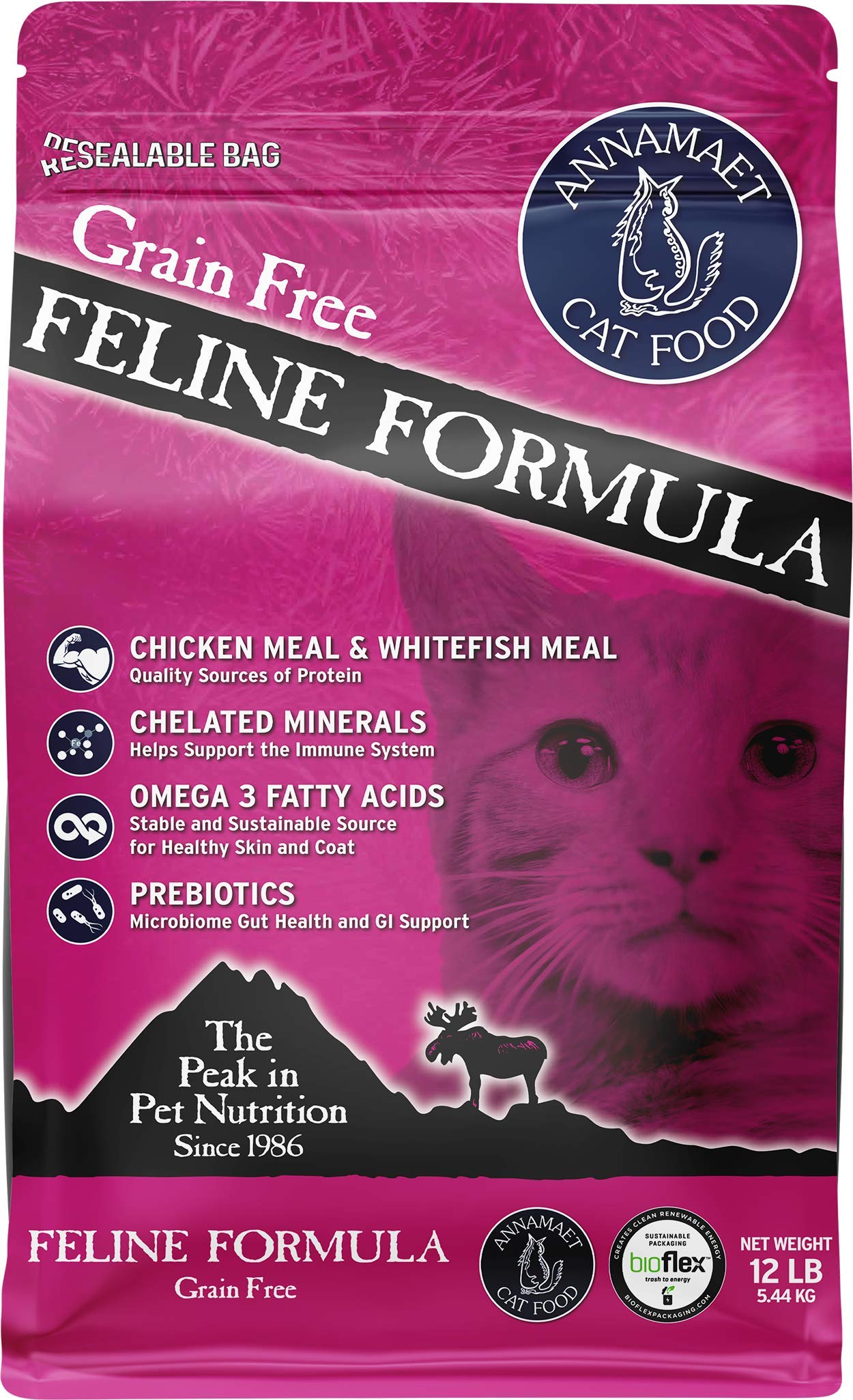 Annamaet GrainFree Feline croquettes poulet et poisson, texture croustillante et nutrition complète