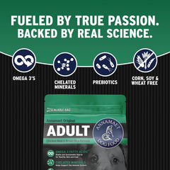 Ingrédients poulet et riz brun Annamaet Original Adulte pour une nutrition équilibrée.